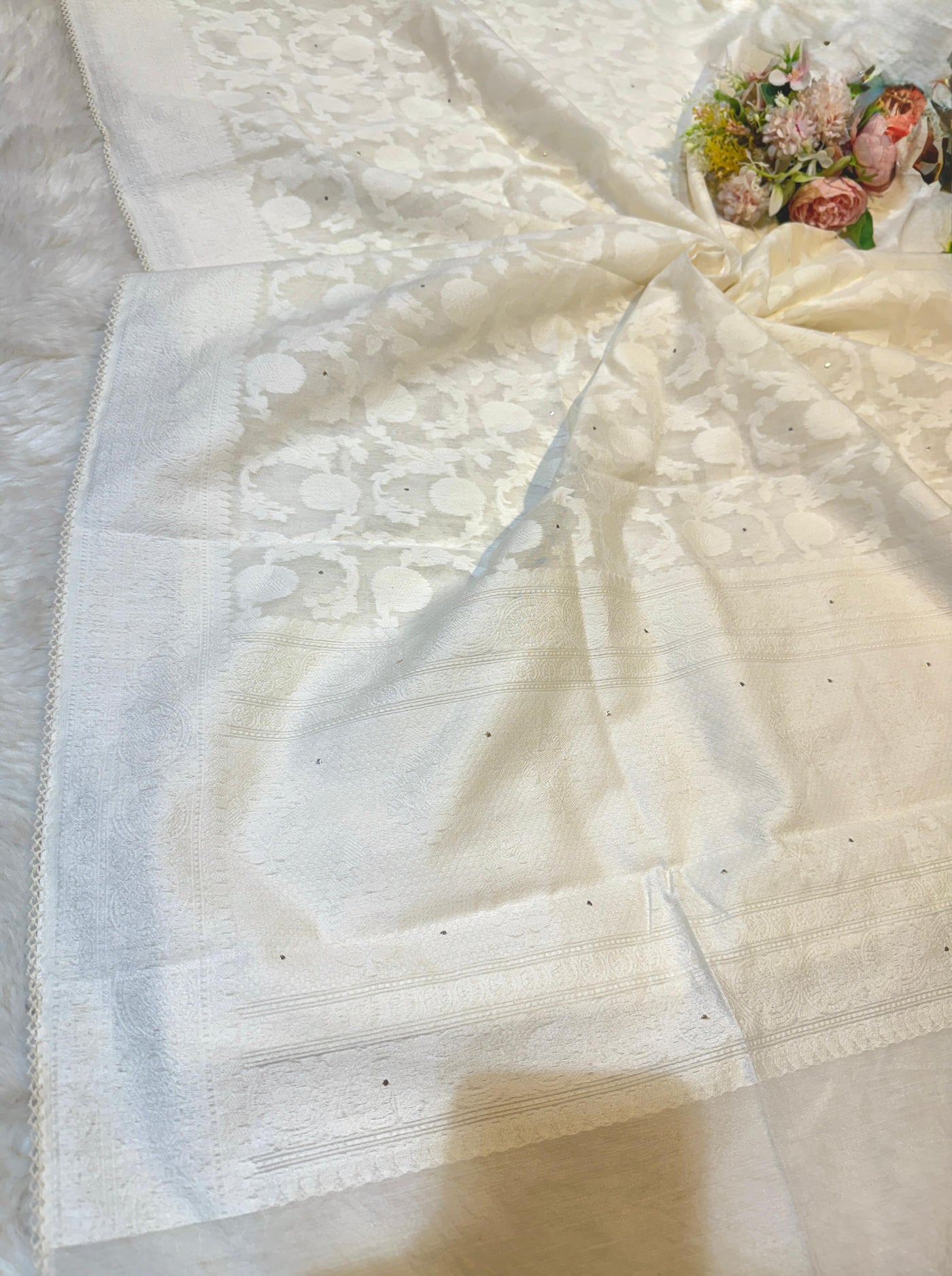 Pure Chanderi Brasso Dupatta  with original Mukesh work 2.50 meter length
