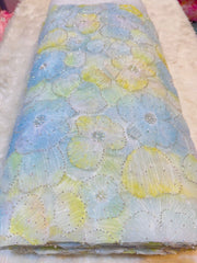 (Precut of 1.60 Meter) Fiza Applique Handwork Net Embroidery 54 inch width