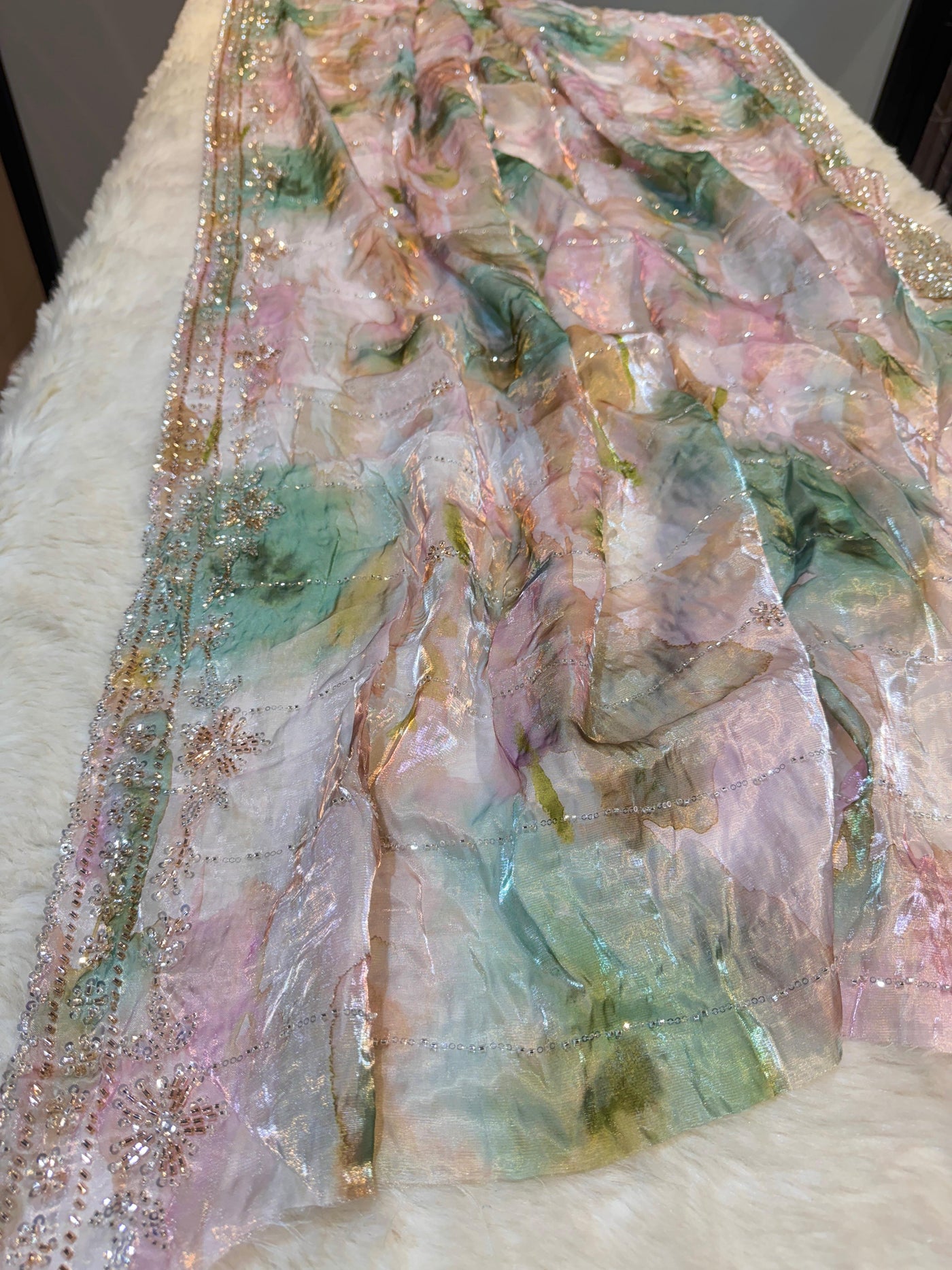 Unjum Jimmy Choo Handwork Dupatta 50 Inch width With Two side Borders