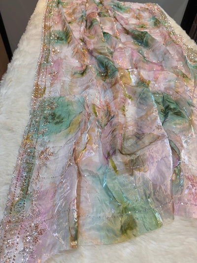 Unjum Jimmy Choo Handwork Dupatta 50 Inch width With Two side Borders