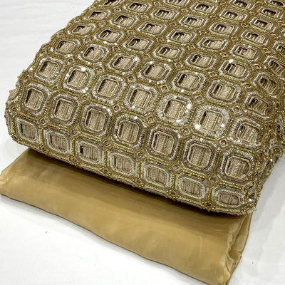 (Mix - Match  Combinations )Net Cutwork Embroidery with Handwork / Pure Viscose Crape Plain