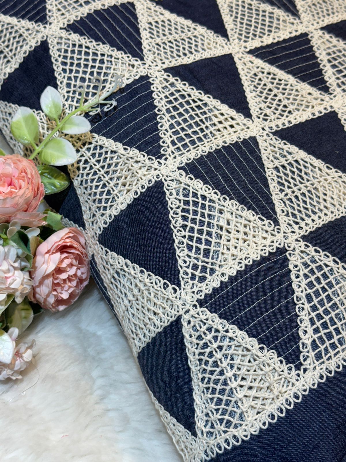 Denim Crochet Fabric big width 50 inch