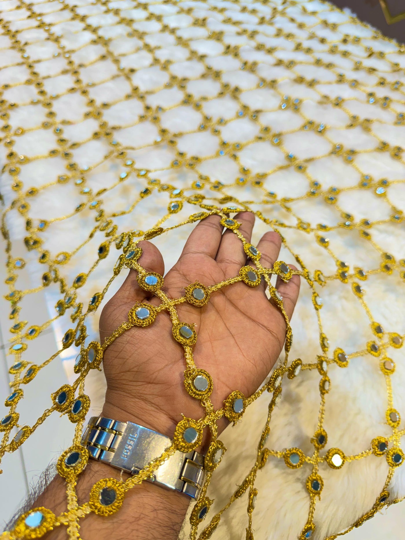 Preorder -Viral Crochet Real Handwork Mirror Dupatta (Dispatch after 20 Days)