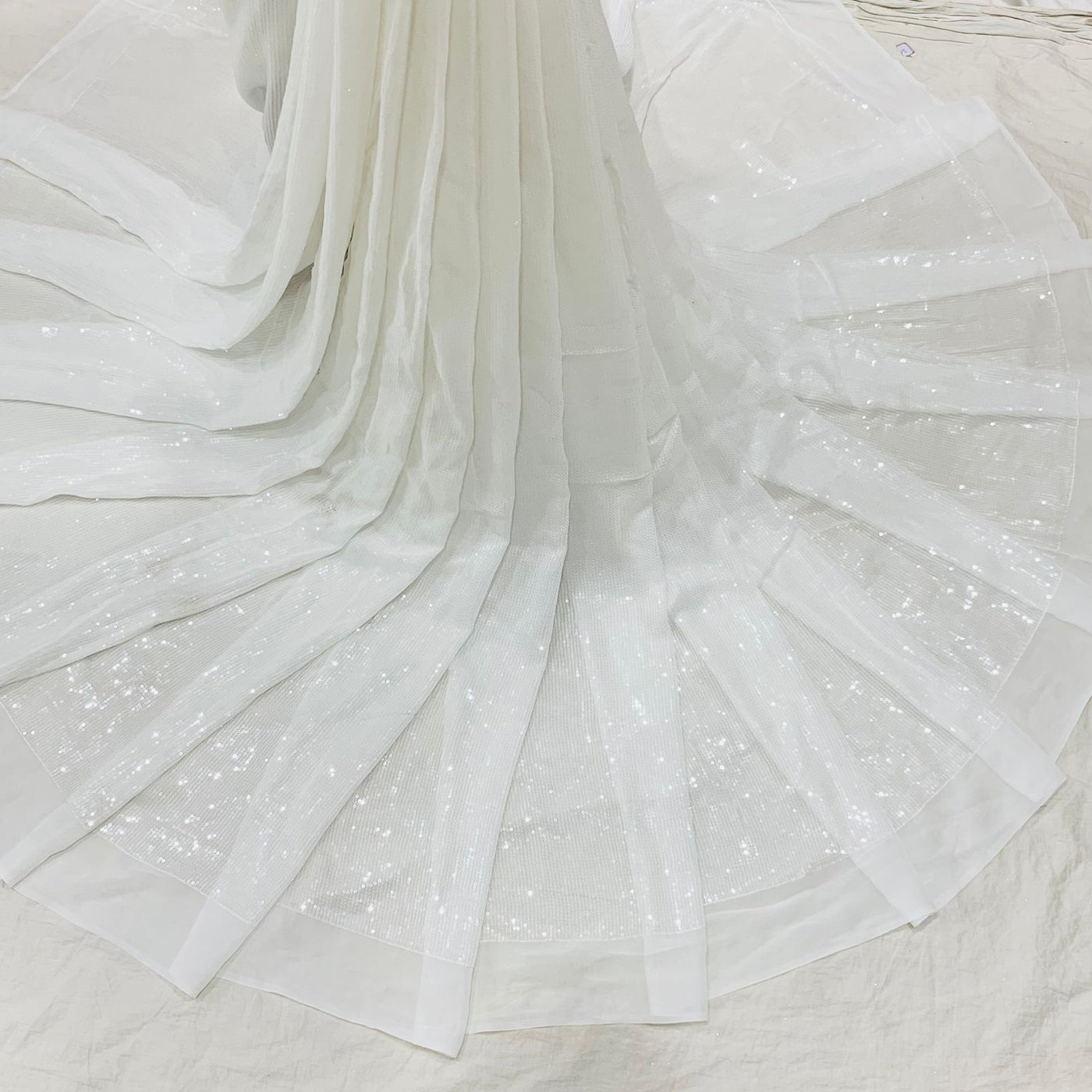 Pure Georgette Dyeable Sequins 44 Inch Width