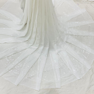 Pure Georgette Dyeable Sequins 44 Inch Width