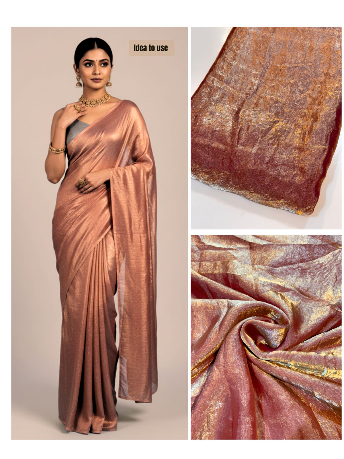Supersoft Two Tone Satin Organza Fabric 44 inch width (Shade BF-2736)