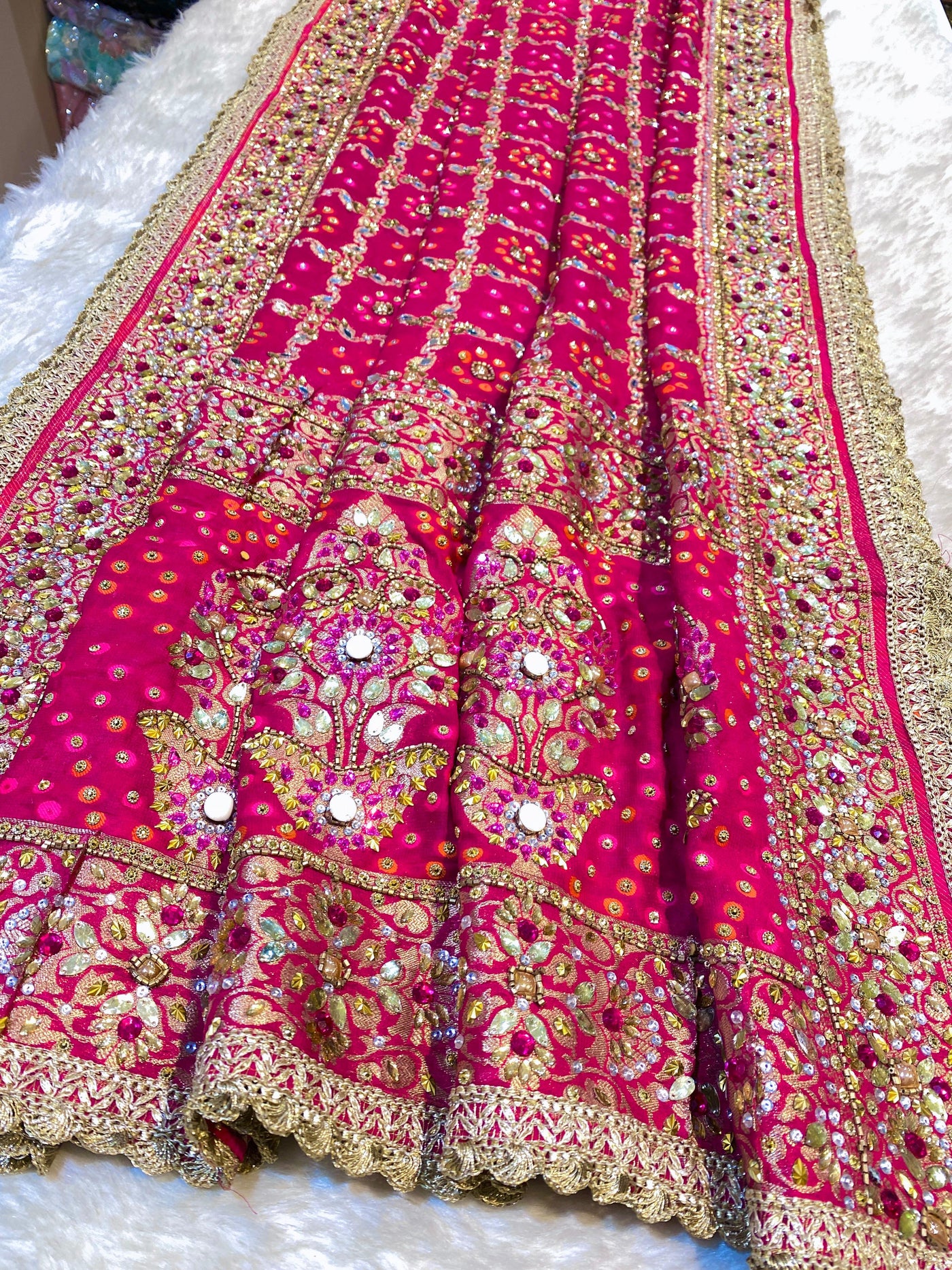 Sheeshmahal Pure Georgette Handwork Dupatta 2.35 meter length