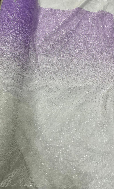 (Wholesale Pack Of 10 Meter ) Net Ombré Sequins Embroidery 54 Inch width