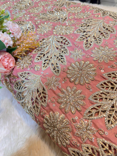Nagma Pure Zari Tissue Cutwork Embroidery with Sequins and Zari 44 inch width