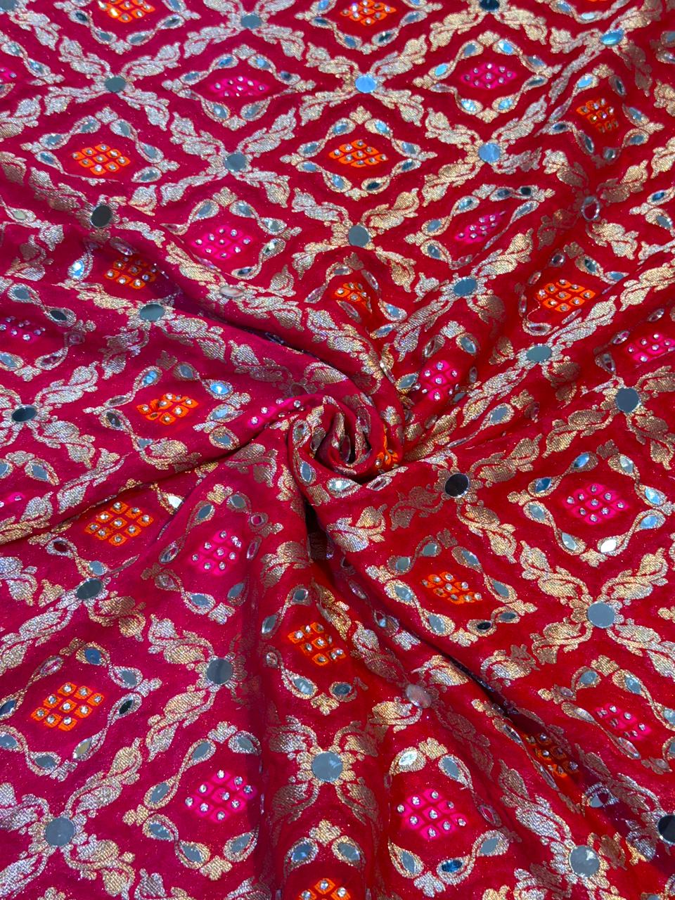 Sheeshmahal Pure Georgette Handwork Dupatta 2.35 meter length
