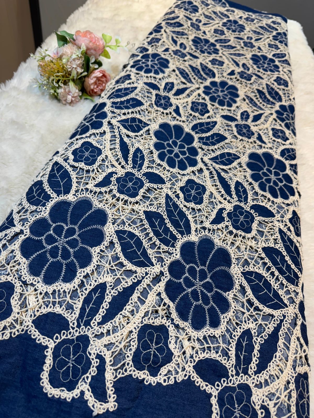 Denim Crochet Fabric big width 50 inch