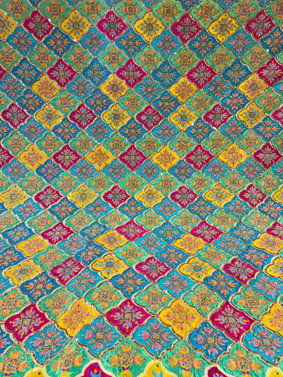 Pure Crape Embroidery with Zari and Sequins Work 44 Inch Width