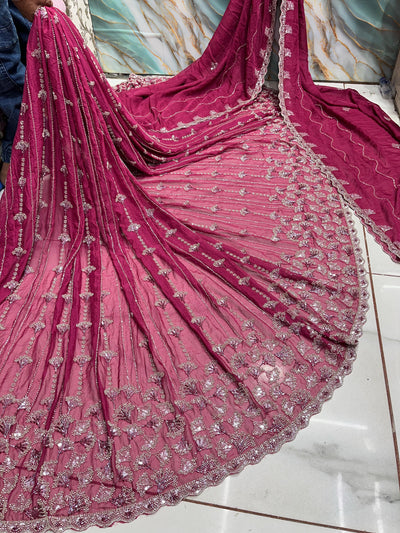 (Mix and Match )Chiffon Georgette  Embroidery  54 inch width / Chiffon-Georgette  Dupatta With Two side borders  37 inch width