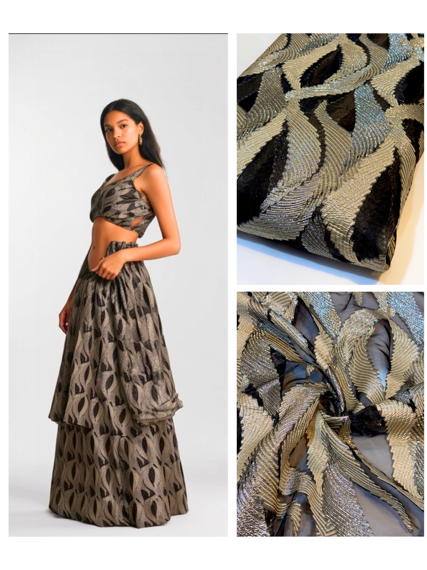 Fiora Big Width Organza Jacquard Fabric 55 inch width