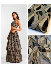 (Wholesale Pack Of 25 meter )Fiora Big Width Korean Organza Jacquard Fabric 55 inch width