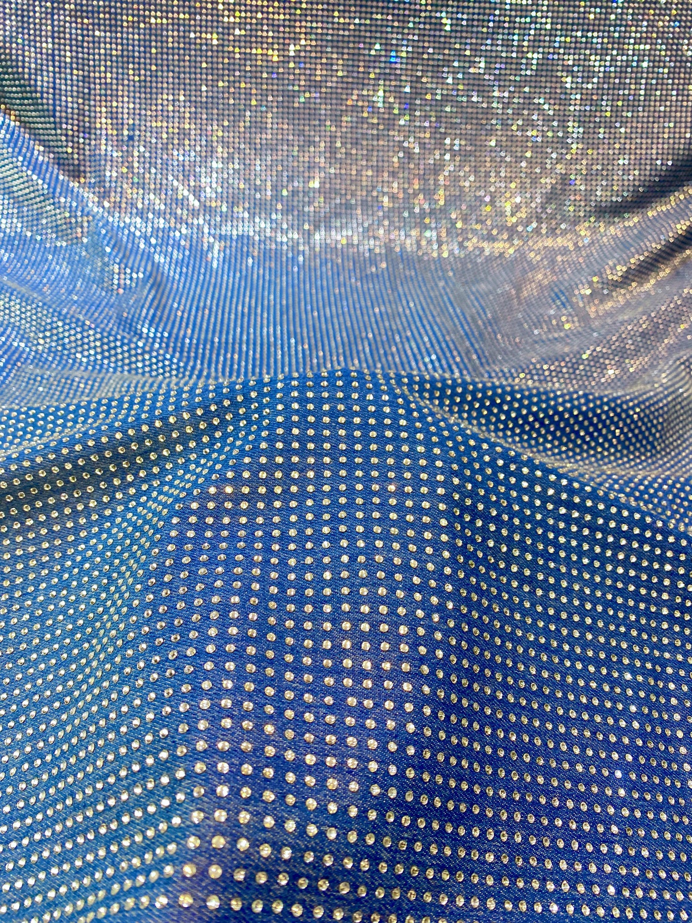 Denim Rhinestone Fabric  54 Inch width