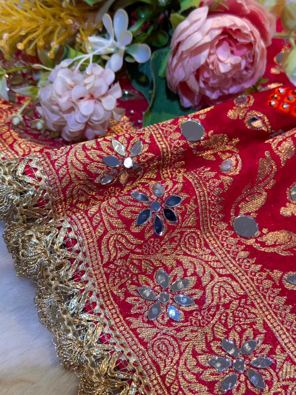 Sheeshmahal Pure Georgette Handwork Dupatta 2.35 meter length