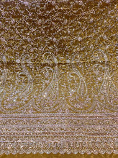 Sana Pure Crape Embroidery Paisley Design 48 inch width