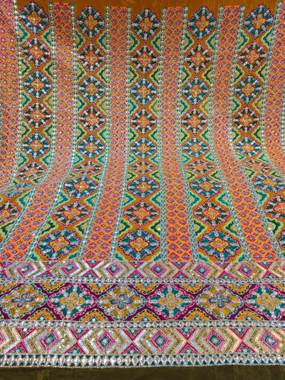 Guzarish Crape Floral Embroidery  48 inch width