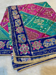 Palak Pure Chinon Bandhej Ethnic Dupatta  2.50 meter length 36 Inch width