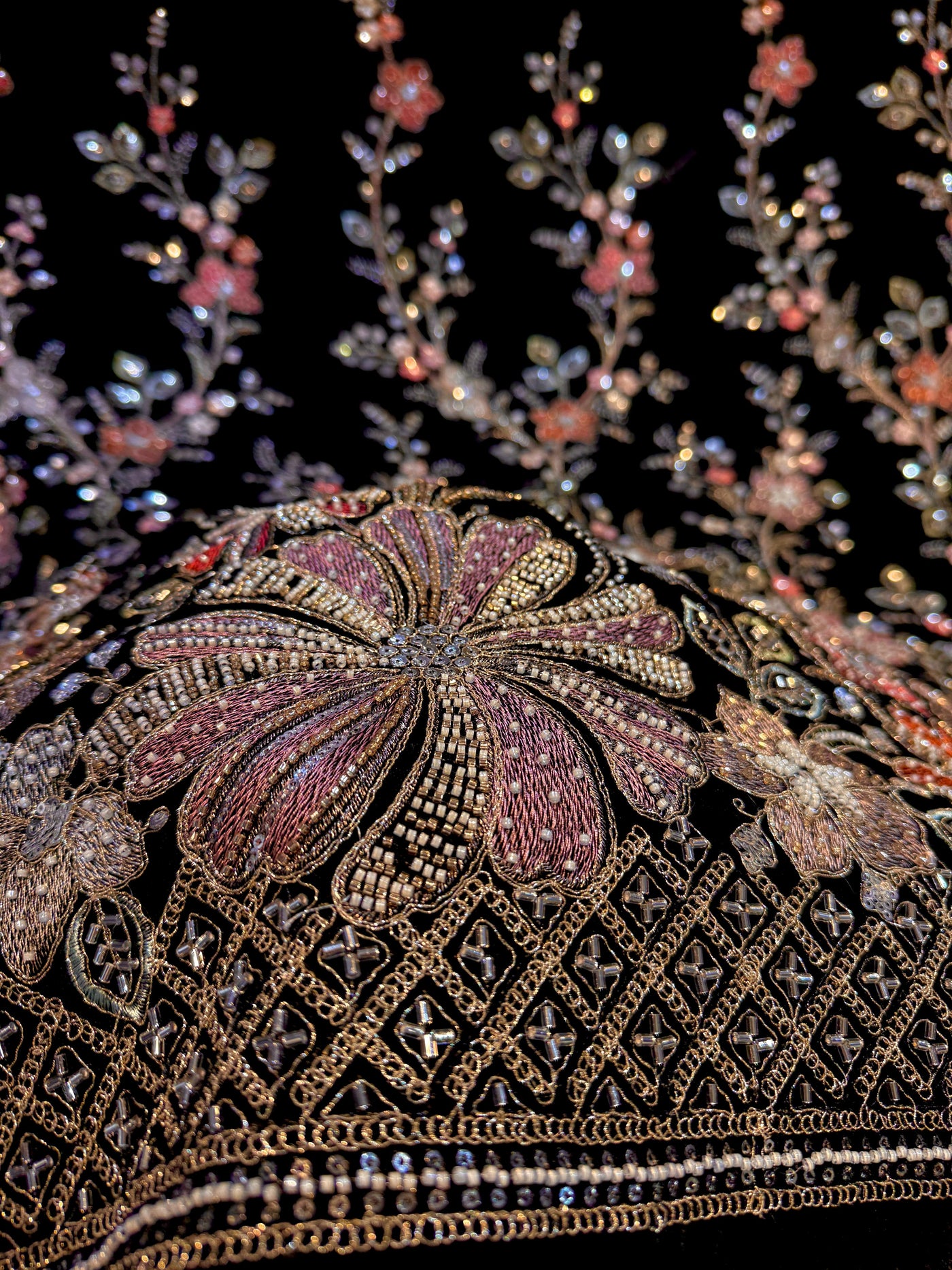 Mannat Black Velvet Handwork Embroidery 44 inch width