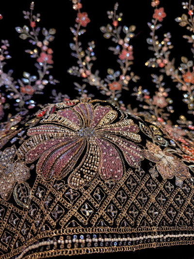 Mannat Black Velvet Handwork Embroidery 44 inch width