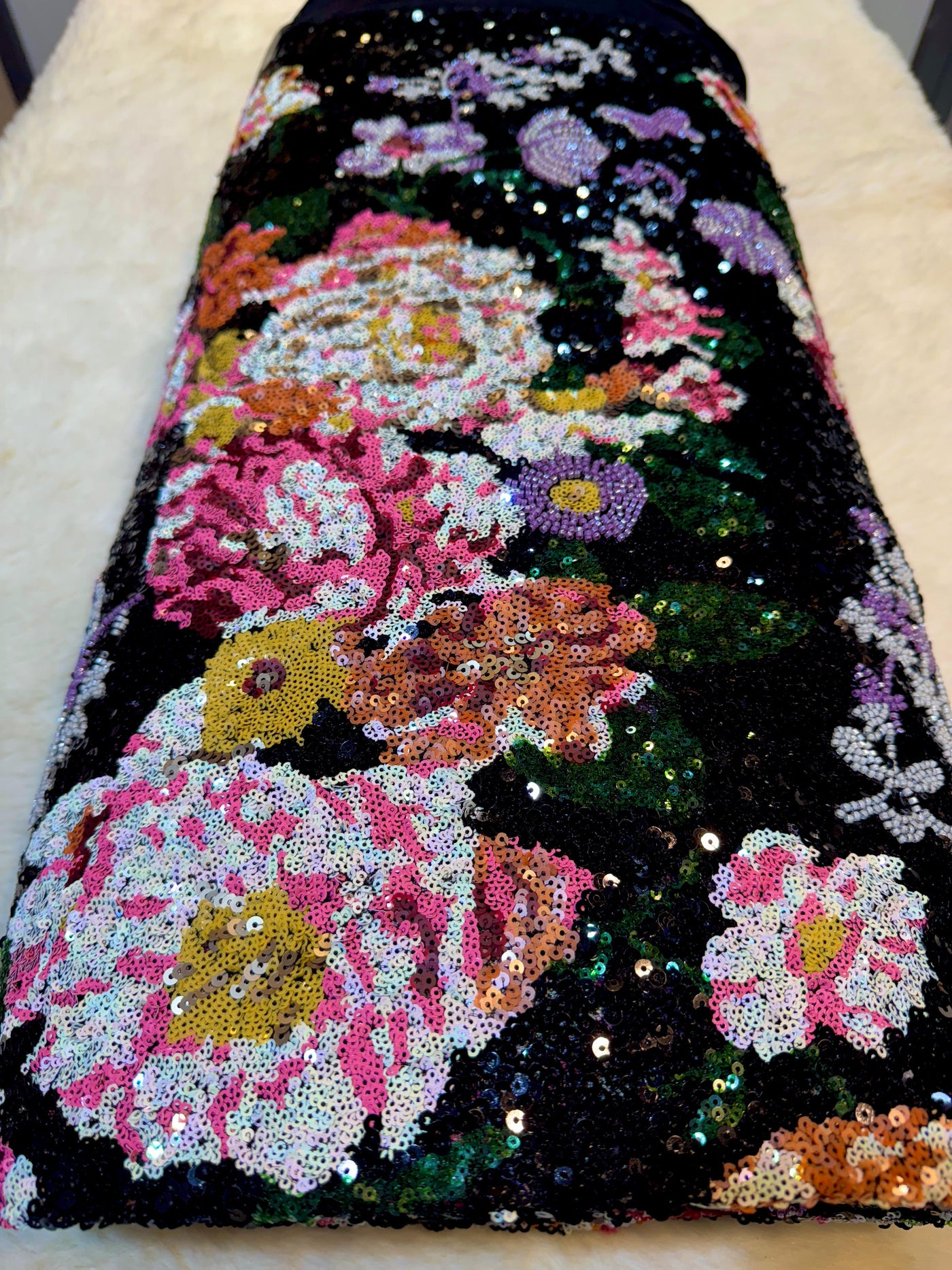 Net Handwork Embroidery With Sequins and Cutdana Work 54 Inch Width
