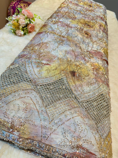 Unjum Jimmy Choo Handwork Embroidery With Daaman Work 54 inch width