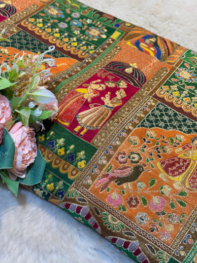 Raja Rani pure Dola silk Jacquard 44 Inch Width