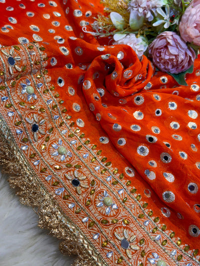 Rubani Multi Real Mirror Handwork Dupatta 2.40 Meter Length