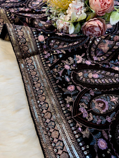 Neer Georgette Kashmiri Stoles With Paisleys