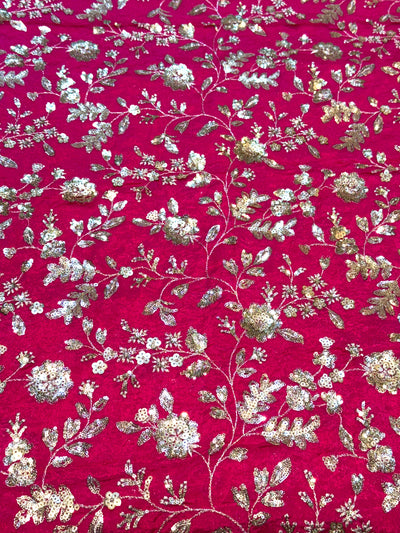 (Mix Match Combinations ) - Pure chinon sequins Work Shirt / Pure Chinon double Side Border Dupatta
