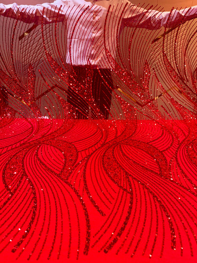 Red Net Imported Handwork Net Embroidery Fabric 54 inch width
