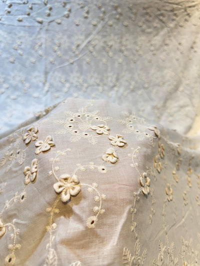 Imported Pure Cotten Chikan Lacework 48 inch width