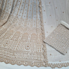 Pure Georgette Handwork Lehenga Choli Dupatta Sets  Dyeable (R)