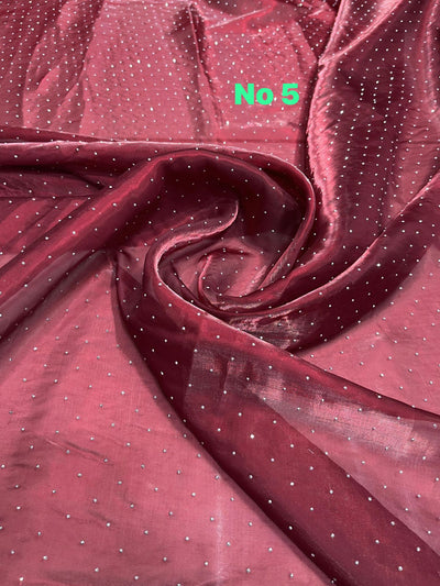 Organza Tissue With Siroski Work 54 inch width