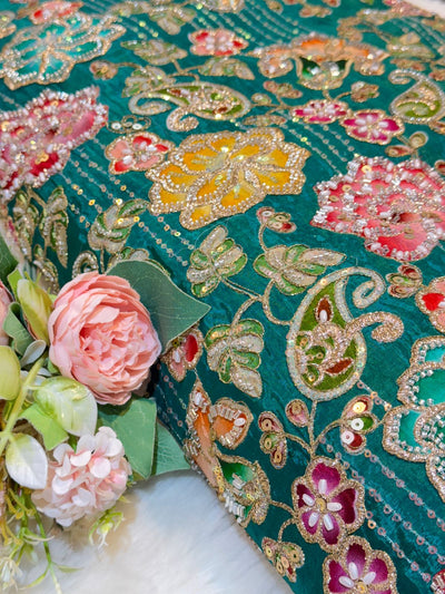 Azda Pure Crape Handwork Embroidery 44 Inch Width