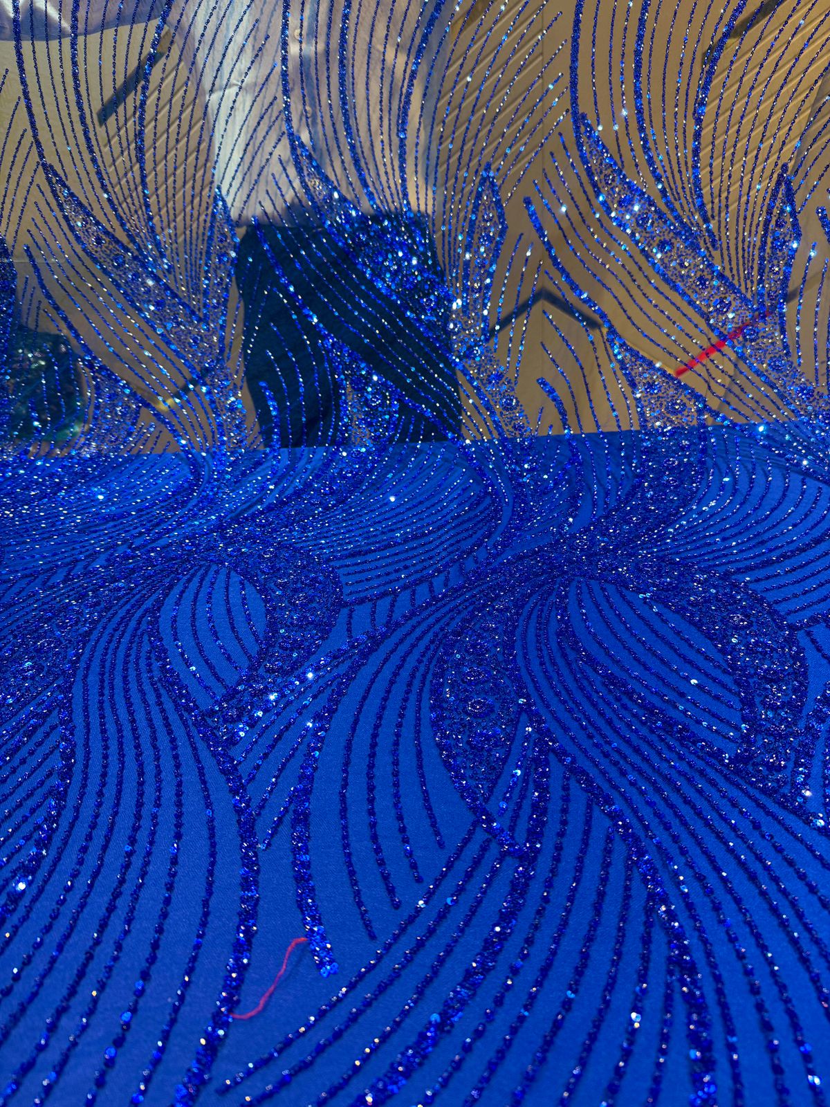 Royal Blue Net Imported Handwork Net Embroidery Fabric 54 inch width