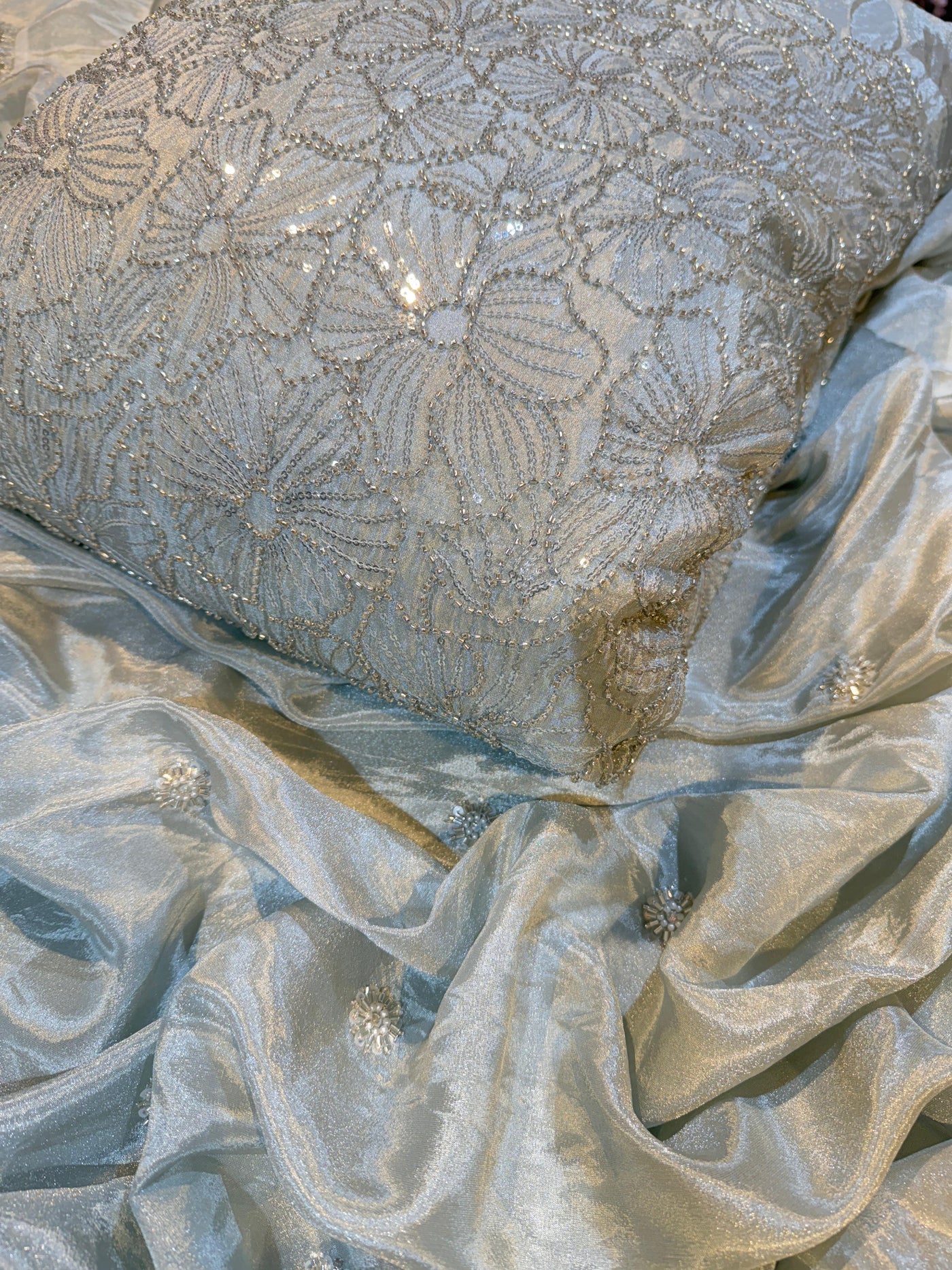 Pure Zari Tissue Handwork Combinations (Jaal / Booti)