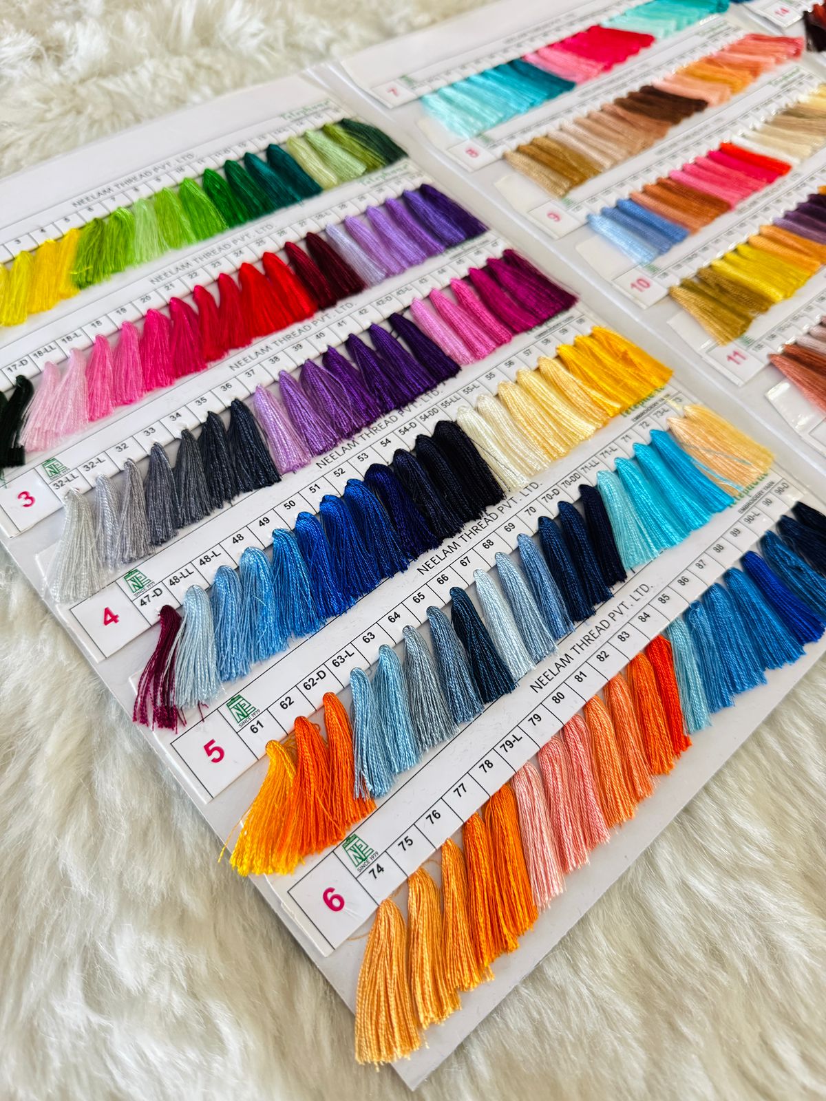 Telephone Thread Shade Reference Chart For Matching (more than 450 shades )
