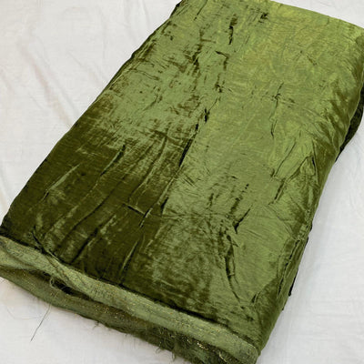 Olive Green Viscose Velvet 44 inch width (Shade -565 More )