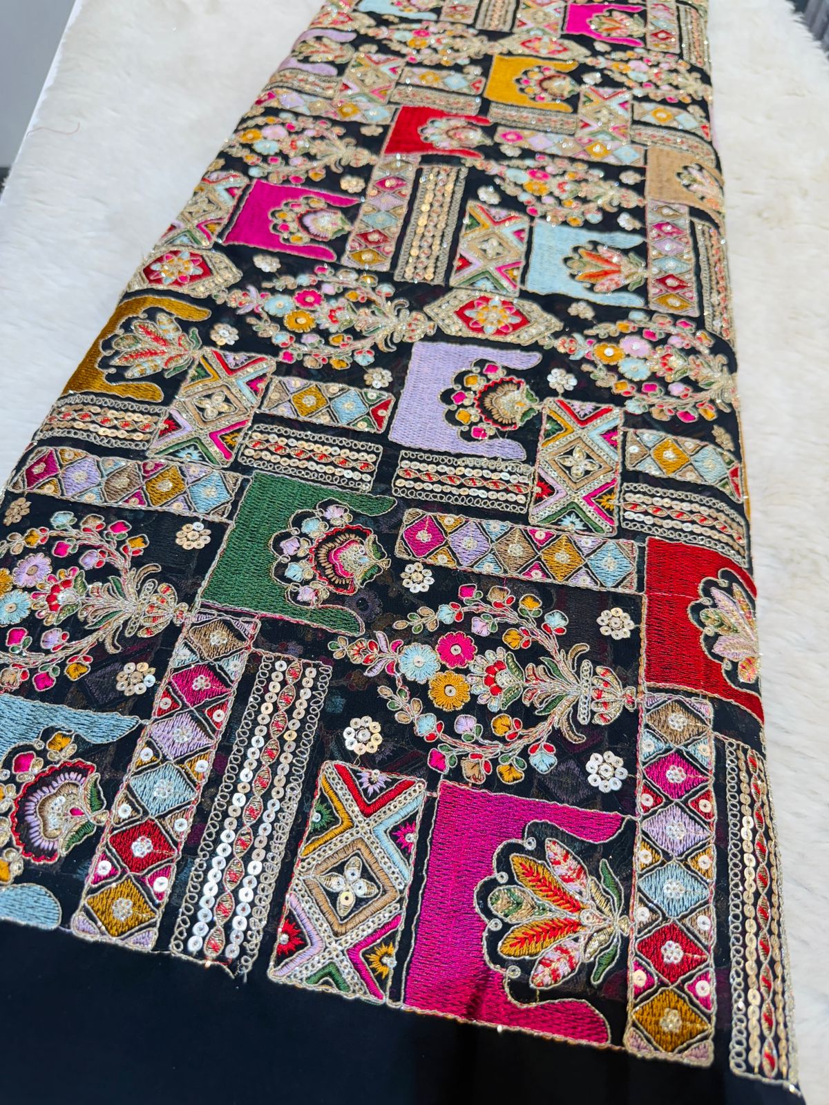 Arzoo Georgette Thread and Sequins Embroidery 44 Inch width