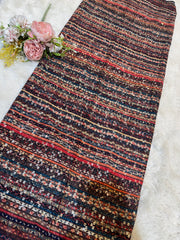 (Precut of 1.30 Meter)Heavy Georgette Sequins Embroidery With Threadwork 44 Inch width