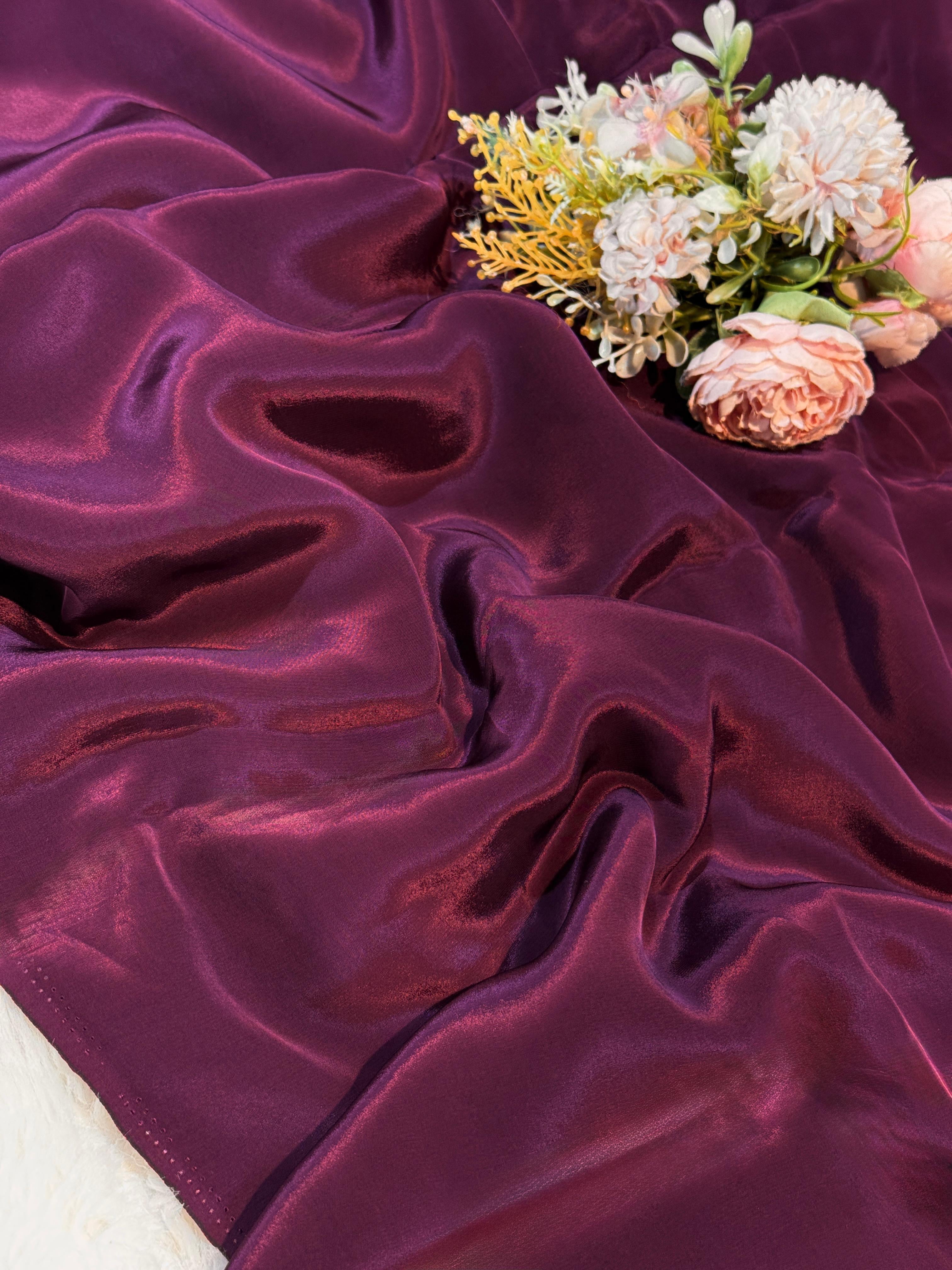 Wine Pure Viscose Crape Solid Colors 44 Inch width (Shade- U) – Fabric ...