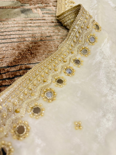 Nehchal Pure Velvet Handwork Dupatta Dyeable 2.50 meter length