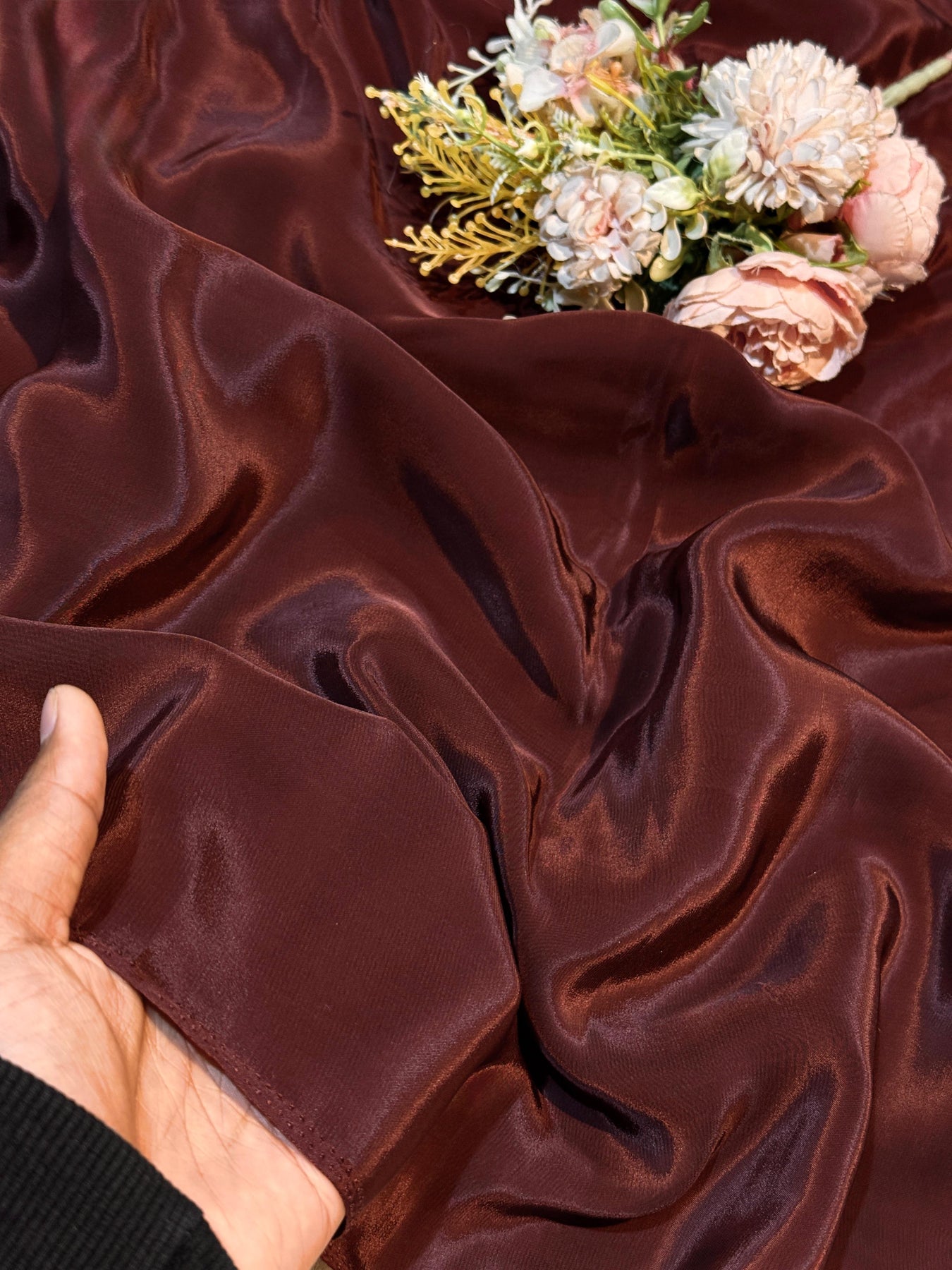 Crape Color Brown Pure Viscose Crape Solid Colors 44 Inch width (Shade-AE) – Fabric ...