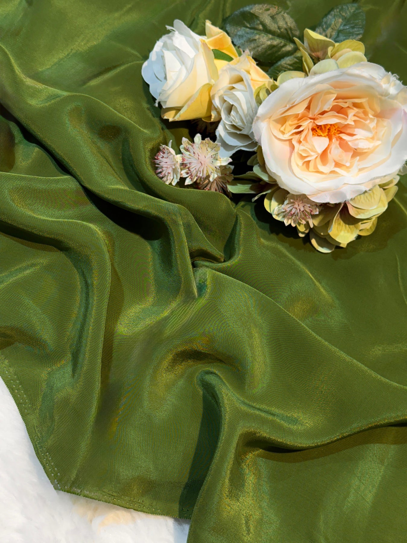 Crape Color Green Pure Viscose Crape Solid Colors 44 Inch width (Shade-AY) – Fabric ...