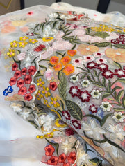 Kiara White Organza Mix Match Suit Set (2.50 shirt / 1 Dupatta in set )