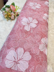 Aina Floral Organza Chikankari Embroidery 44 Inch Width