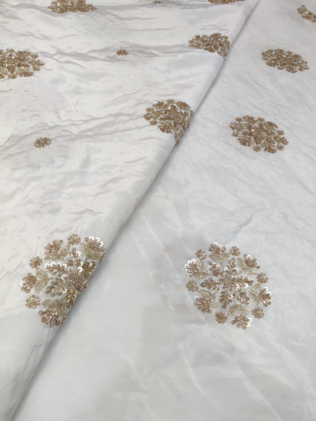 Pure Crape Handwork Embroidery Boota Design 44 inch width Dyeable ...